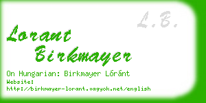 lorant birkmayer business card