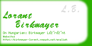 lorant birkmayer business card